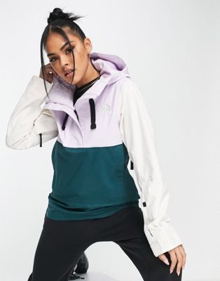 The North Face Ski Tanager overhead ski jacket in lilac and green