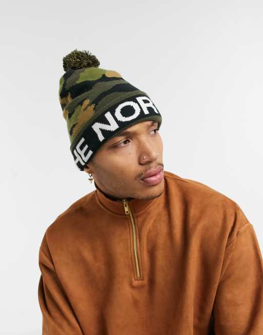 North face on sale camo beanie