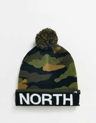 north face camo beanie