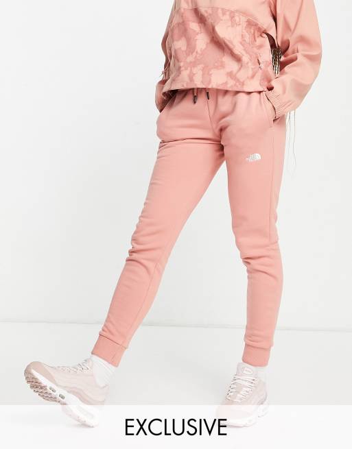 Pink north face hot sale tracksuit