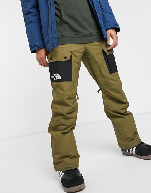 The North Face Slashback cargo ski pants in khaki