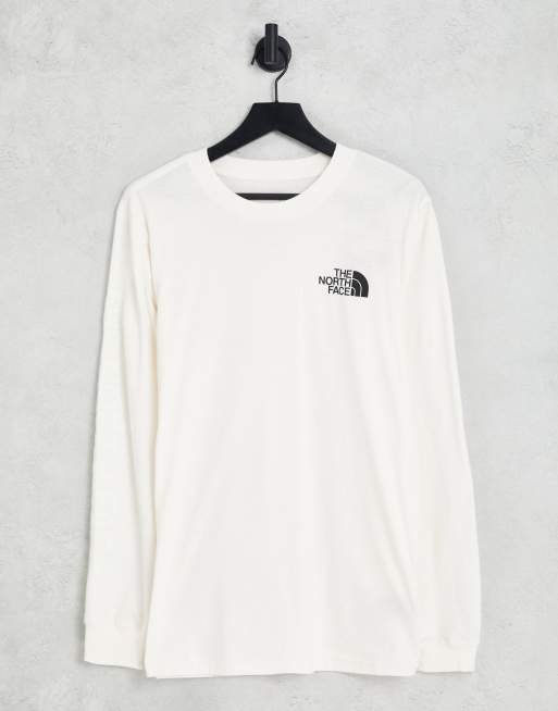 The North Face Long Sleeve Box Logo T-Shirt for Men in White