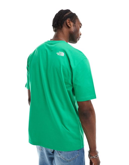 The North Face – Smaragdgrön, kraftig t-shirt i oversize – Exklusivt hos ASOS