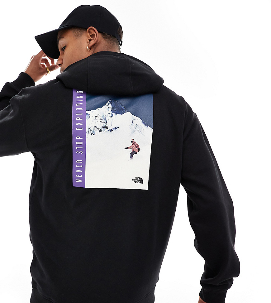 The North Face Snowboard retro back graphic hoodie in black Exclusive at ASOS