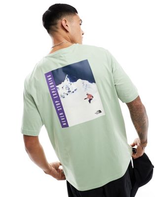 The North Face Snowboard retro back graphic t-shirt in sage green Exclusive at ASOS