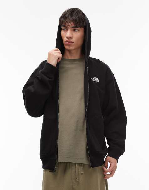 The North Face - Sort oversized unisex-hættetrøje med dobbelt lynlås og logo - view 1