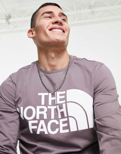The North Face Standard long sleeve t-shirt in purple, 3 of 4