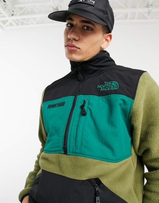 The North Face Steep Tech half zip fleece jacket in green