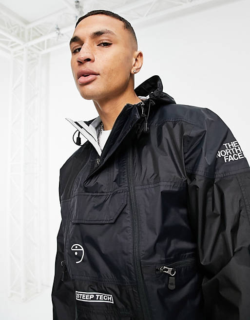 The North Face Steep Tech light rain anorak jacket in black
