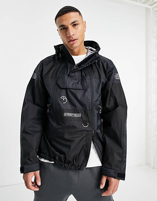 The North Face Steep Tech light rain anorak jacket in black | ASOS