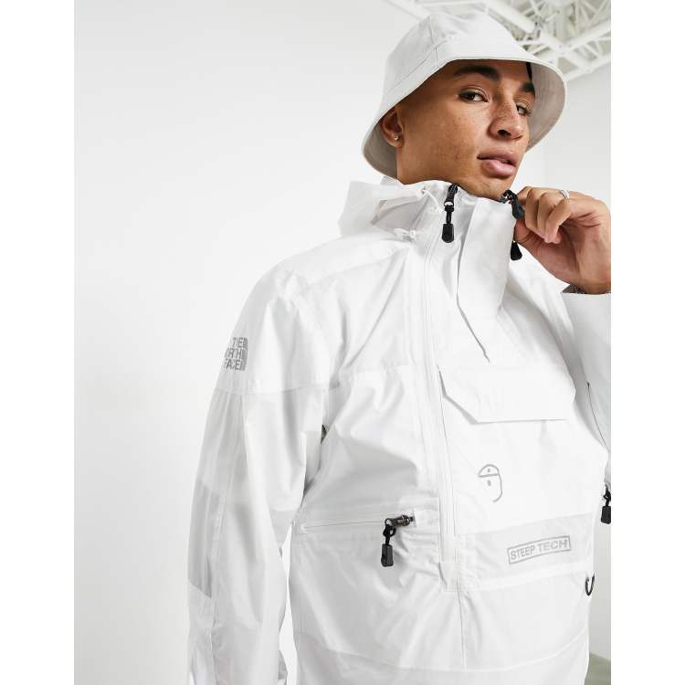 The North Face Steep Tech light rain anorak jacket in white