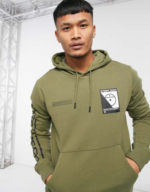 The North Face Steep Tech logo hoodie in green