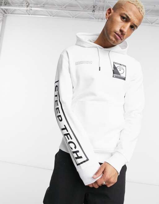 The North Face Steep Tech logo hoodie in white