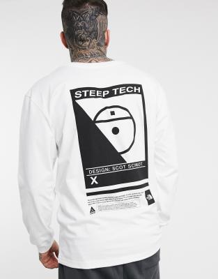 The North Face Steep Tech Long Sleeve T Shirt In White Evesham Nj