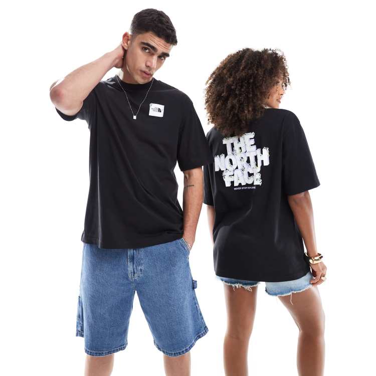 【THE NORTH FACE】 Stone Block logo backprint t-shirt The North Face Stone Block logo backprint oversized t-shirt