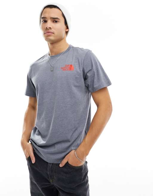 The North Face Store 66 Back Print T-Shirt in Gray & Red Exclusive to ASOS