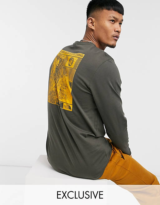 The North Face Story long sleeve t-shirt in green Exclusive at ASOS | ASOS