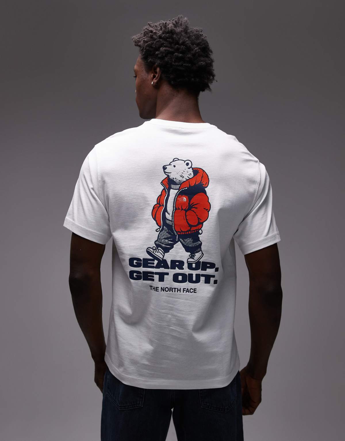 The North Face Street Bear backprint oversized t-shirt in white