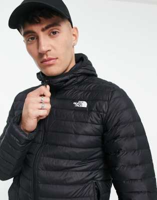 The North Face Stretch Down hooded jacket in black