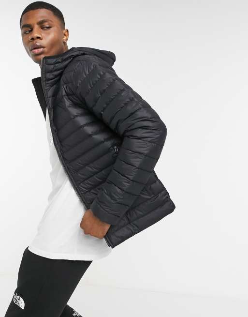 The north face stretch down hoodie jacket best sale in black