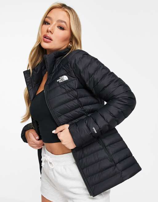 The north face stretch down jacket store in black