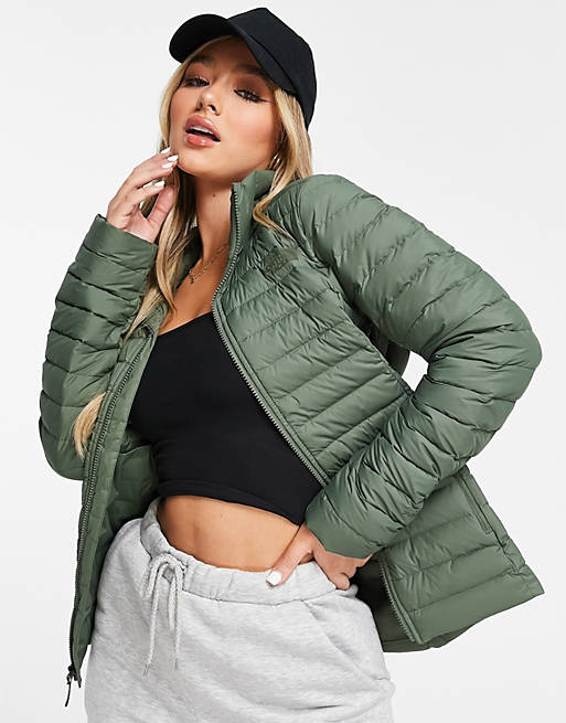 The North Face stretch down jacket in khaki