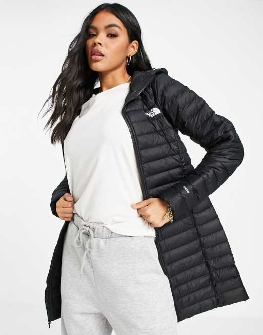 The North Face Stretch Down parka jacket in black ASOS