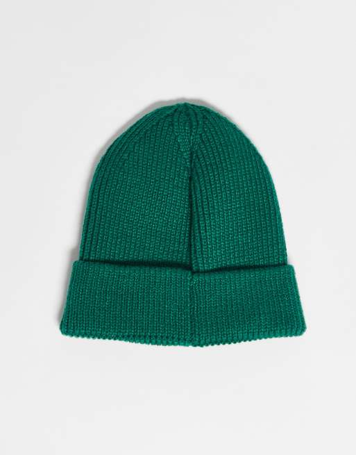 The North Face – Strickmütze in Grün mit Box-Logo und Umschlag, 3 von 3