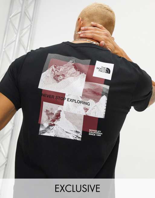 north face stripe mix t shirt