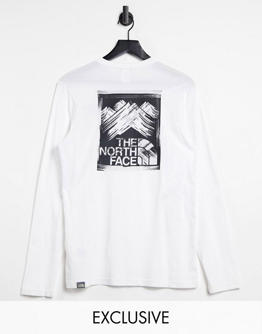 The North Face Stroke Mountain long sleeve t-shirt in white Exclusive at ASOS