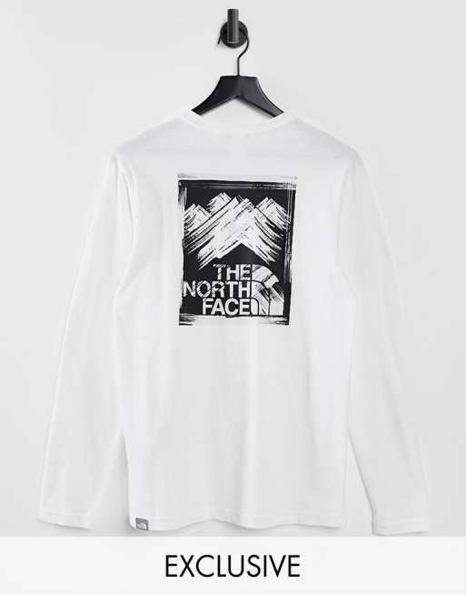 The North Face Stroke Mountain long sleeve t-shirt in white Exclusive at ASOS
