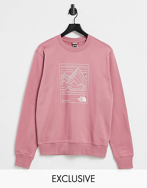 The North Face Stroke Mountain sweatshirt in pink Exclusive at ASOS