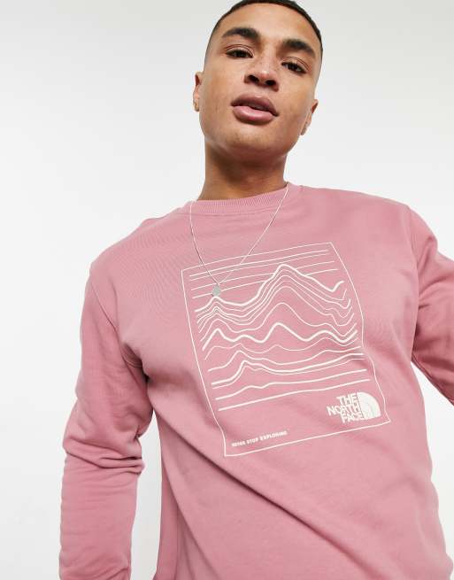 Pink north face sweatshirt sale