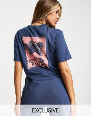 The North Face Stroke Mountain t-shirt in blue Exclusive at ASOS