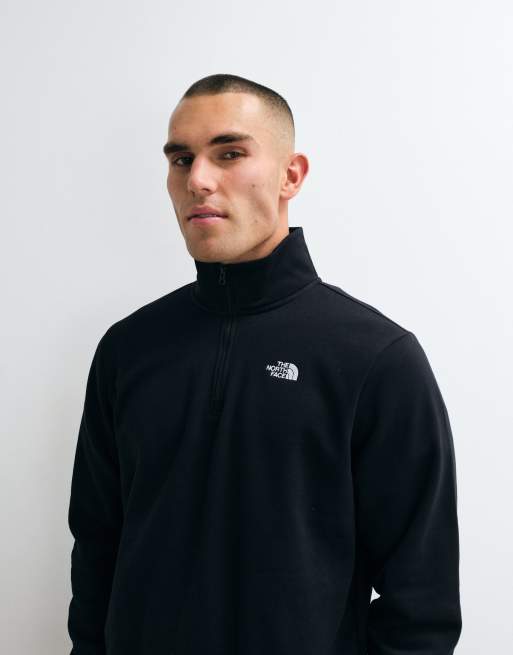 The North Face - Sudadera relaxed Essential Simple Dome con cremallera de 1/4 en negro, 2 de 5