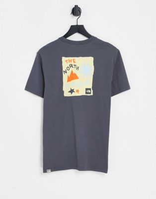 The North Face Sun & Stars back print t-shirt in grey Exclusive at ASOS