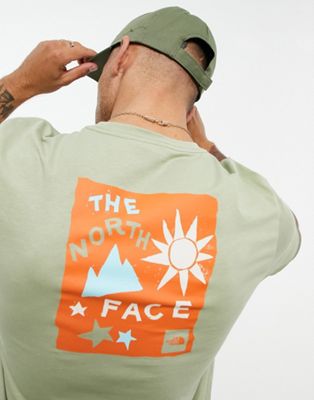 The North Face Sun & Stars back print t-shirt in khaki Exclusive at ASOS