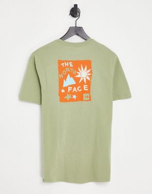 The North Face Sun & Stars back print t-shirt in khaki Exclusive at ASOS