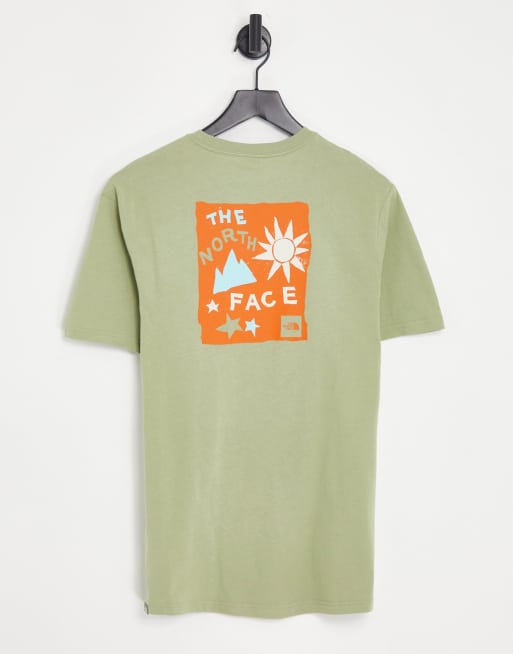 The North Face Sun & Stars back print t-shirt in khaki Exclusive at ASOS