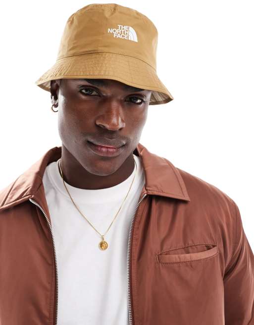 The North Face – Sun Stash – Beżowy dwustronny kapelusz typu bucket z logo