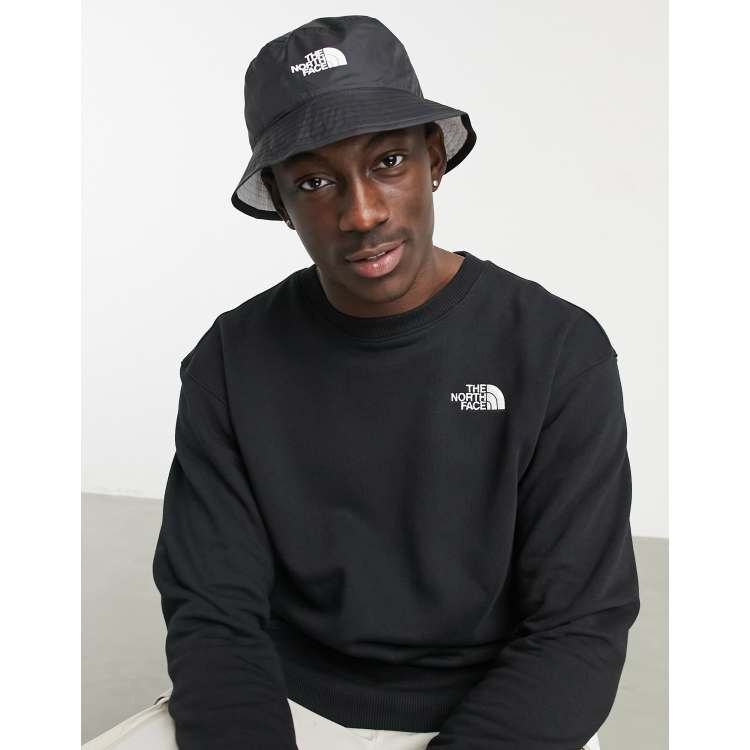 The North Face Sun Stash bucket hat in black/white