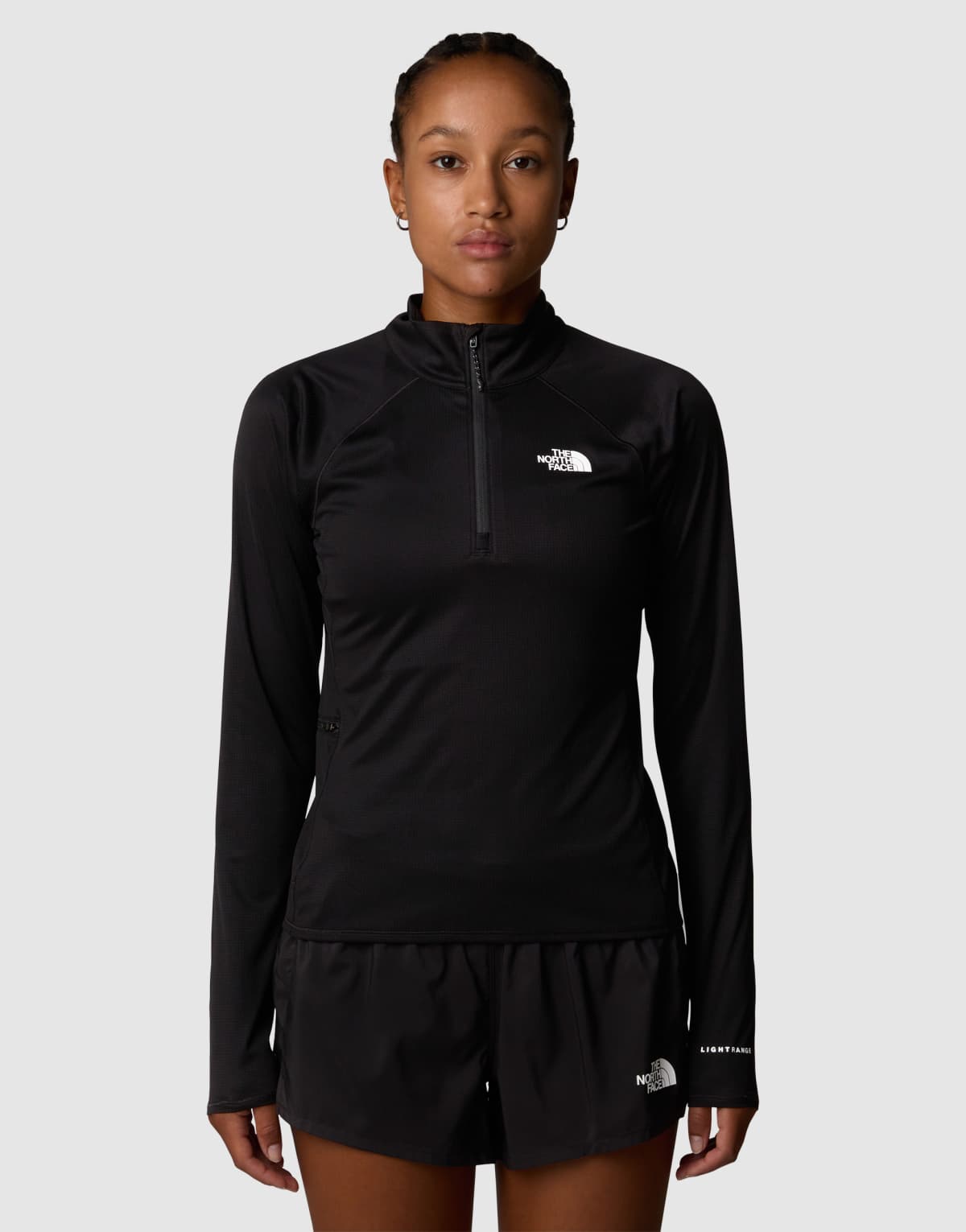 The North Face Sunriser 1/4 zip long-sleeve top in tnf black