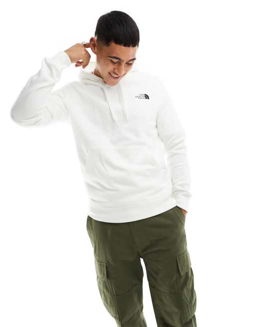 The North Face - Sweat à capuche en molleton avec imprimé au dos - Blanc cassé, 3 de 4