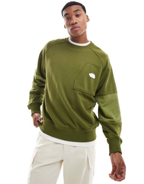 The North Face - Sweat ras de cou décontracté en tissu éponge - Vert olive - view 1