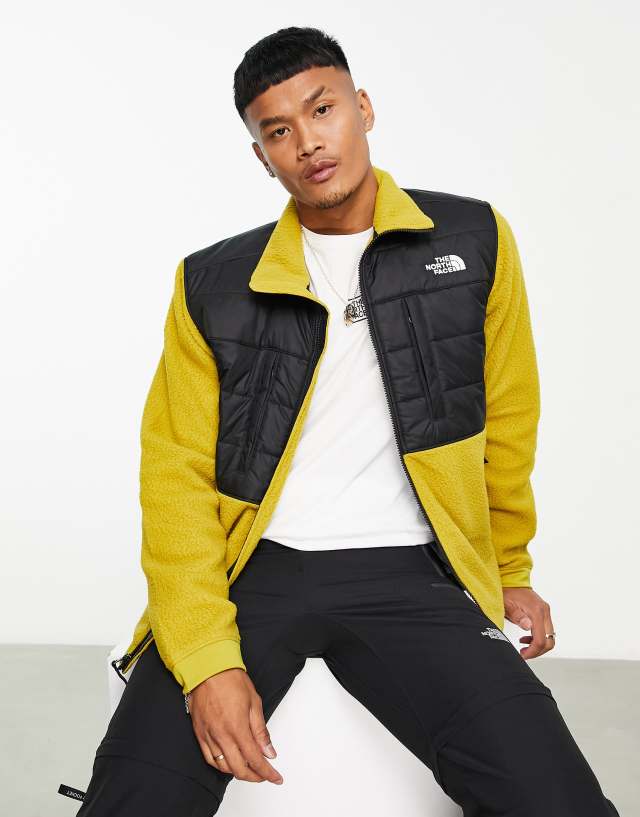 The North Face Synthetic Insulated zip up fleece in yellow and black - Exclusive at ASOS