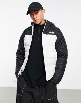 Grey north outlet face puffer jacket