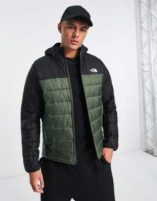 The North Face Synthetic puffer jacket in khaki and black Exclusive at ASOS - ASOS Price Checker