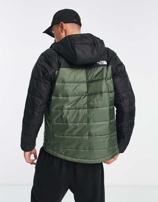 The North Face Synthetic puffer jacket in khaki and black Exclusive at ASOS