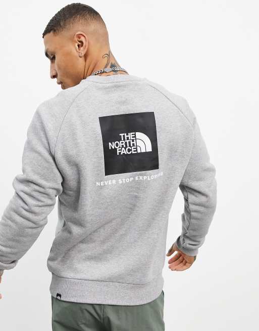 The North Face – Szara raglanowa bluza z kwadratowym nadrukiem