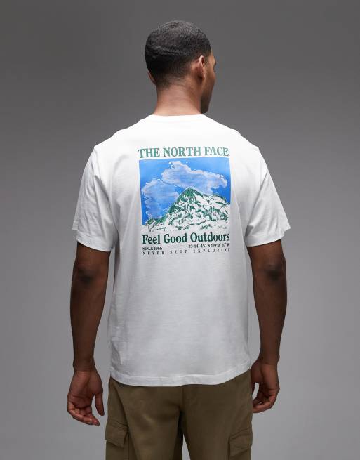 The North Face - T-shirt avec imprimé montagne esquissé au dos - Blanc, 1 de 5